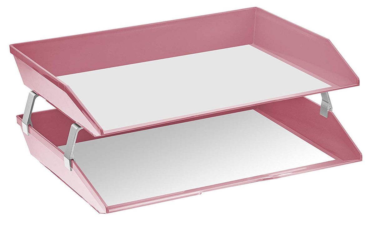 Acrimet Facility 2 Tier Letter Tray, Side Load, Letter Size/A4, Desktop File Organizer, Plastic