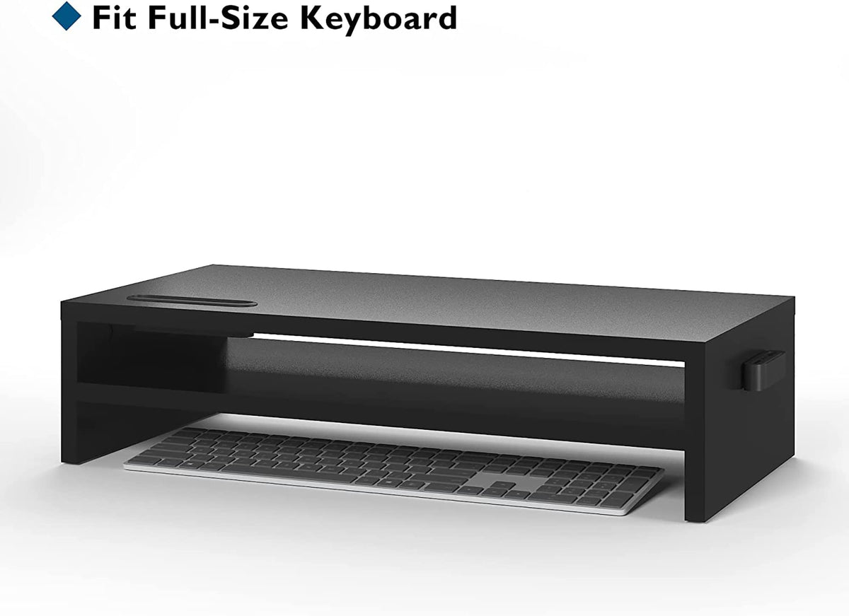 BONTEC Wood Monitor Stand Riser, 2-Tier Desktop Organizer
