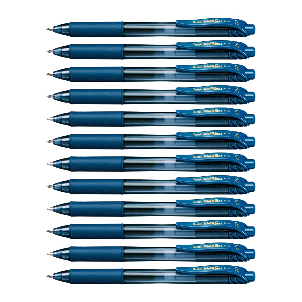 Pentel EnerGel BL107-C Retractable Gel Rollerball Pen 12 Stück Navy Blue