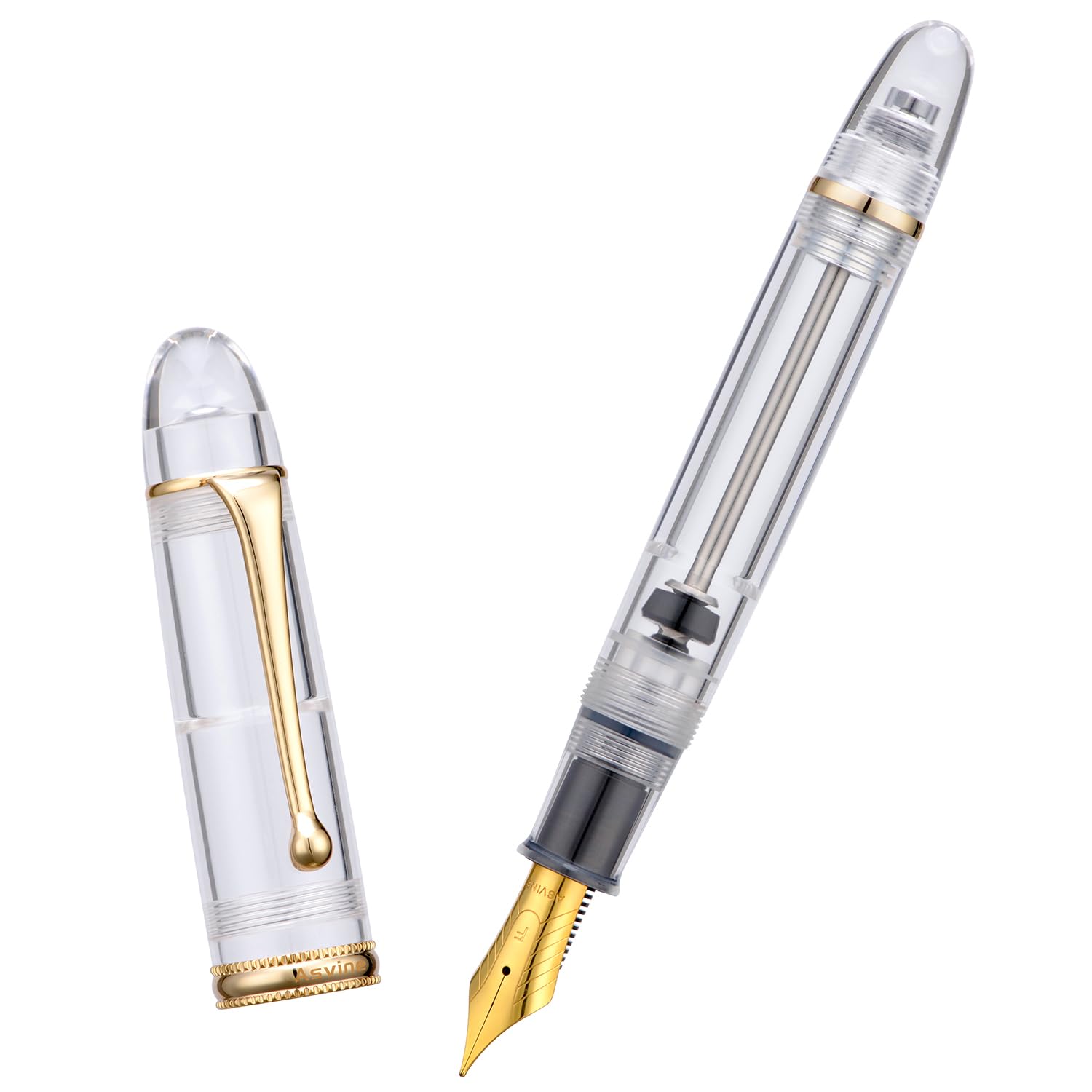 Asvine V800 Fountain Pen - Vacuum Filling System with Large Ink Capacity - Smooth Number 8 Medium