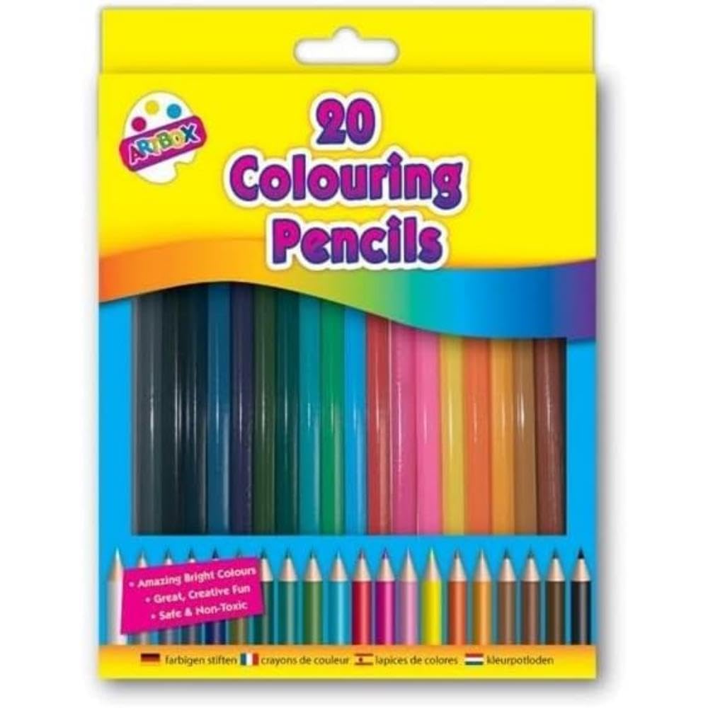 ART BOX 20 full size colouring pencils set in 20 assorted colours