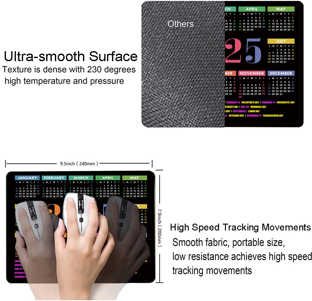 KUOSGM Mouse Pad, Premium-Textured Mouse Mat, Non-Slip Rubber Base Mousepad for Laptop, Computer &