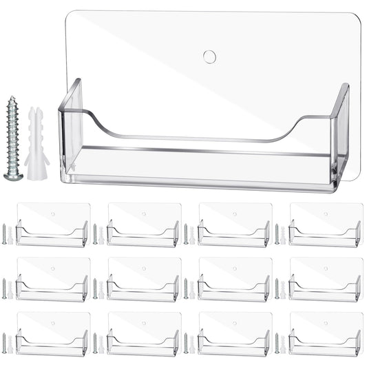 Wesiti 12 Pcs Individual Acrylic Business Card Holders, Wall & Desk Display
