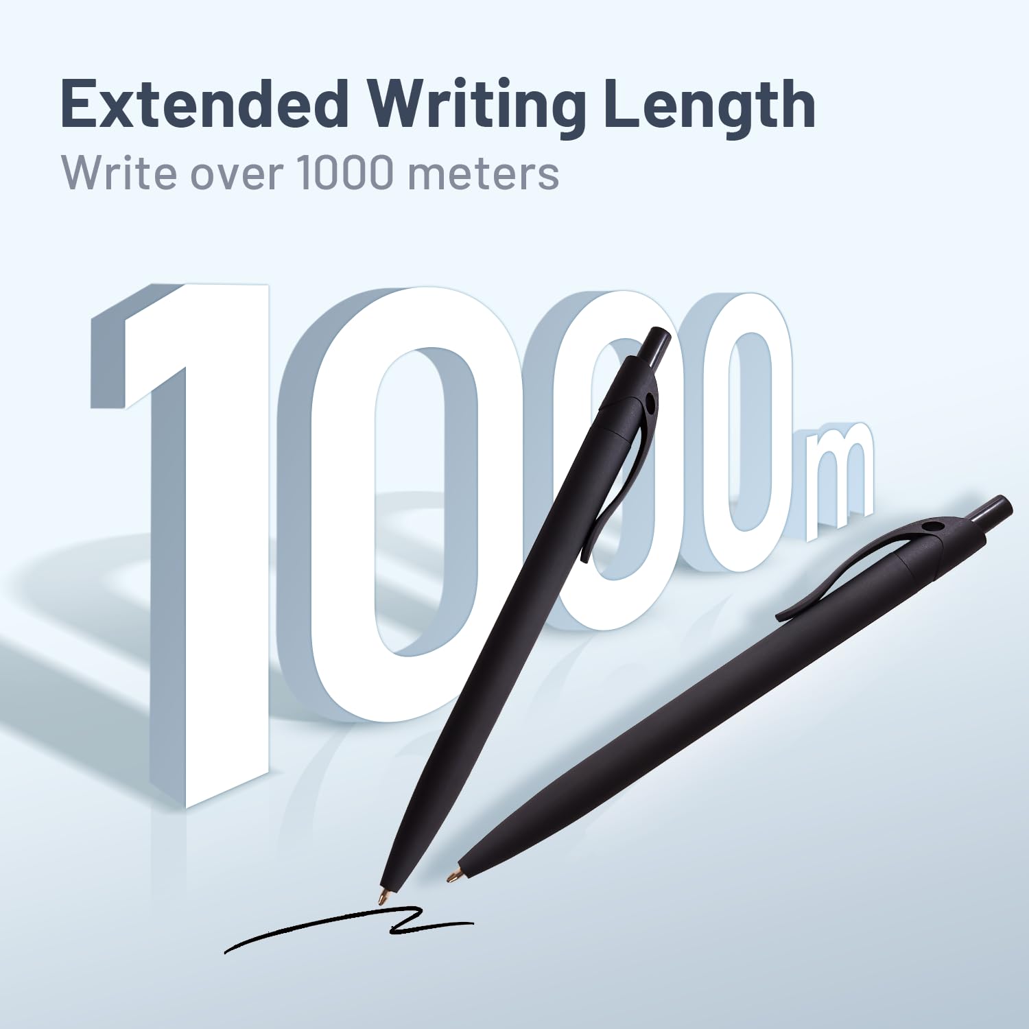 Wiaziert BallPoint Pens, 100 Pack (BLACK Ink),Bulk Pens, Black Barrel,Click Pens for Office Home