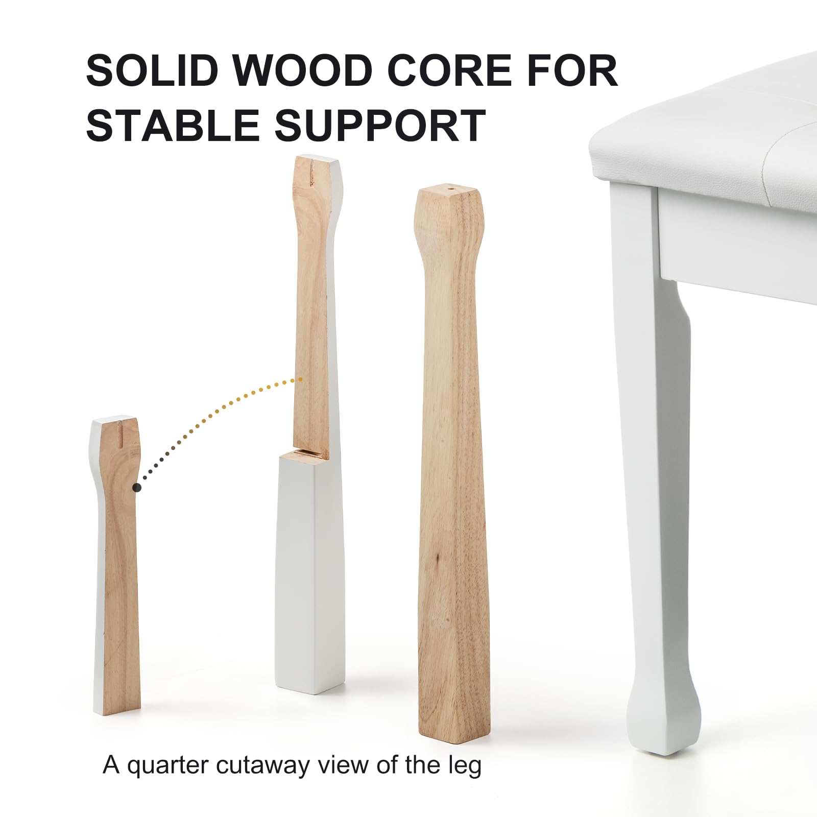 FILISITE Duet Piano Bench with Storage, Wooden Piano Stool with Waterproof Padded Cushion, Bench