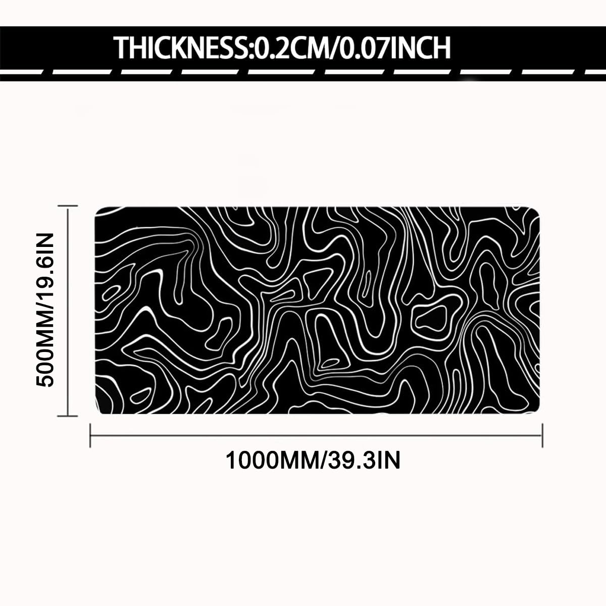 Rcege Large Gaming Mouse Pad Extended Desk Mat with Non Slip Stitched Edge