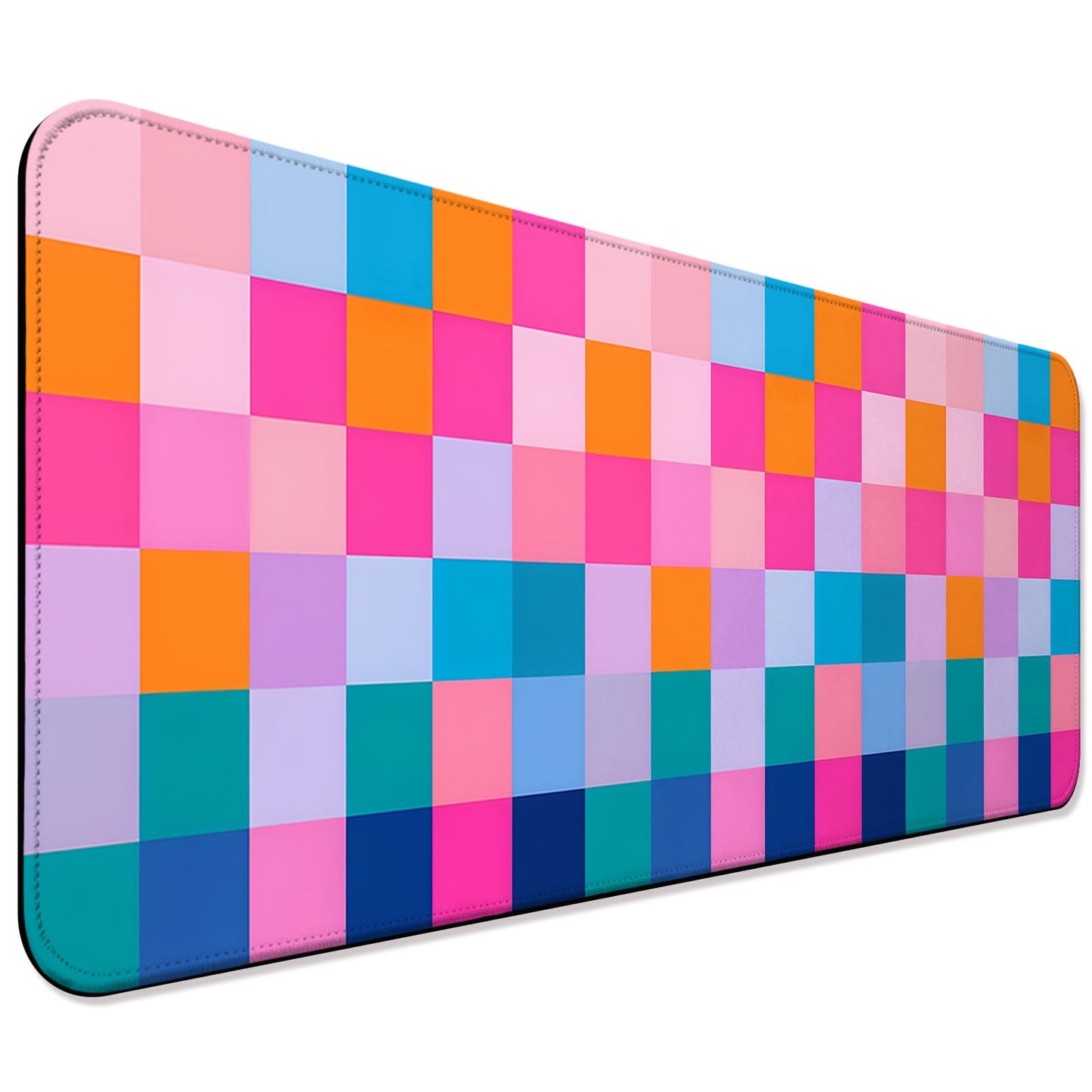 JIANG100 Retro Coloful Checkered Gaming Desk Mat, Extended Large Mouse Pad