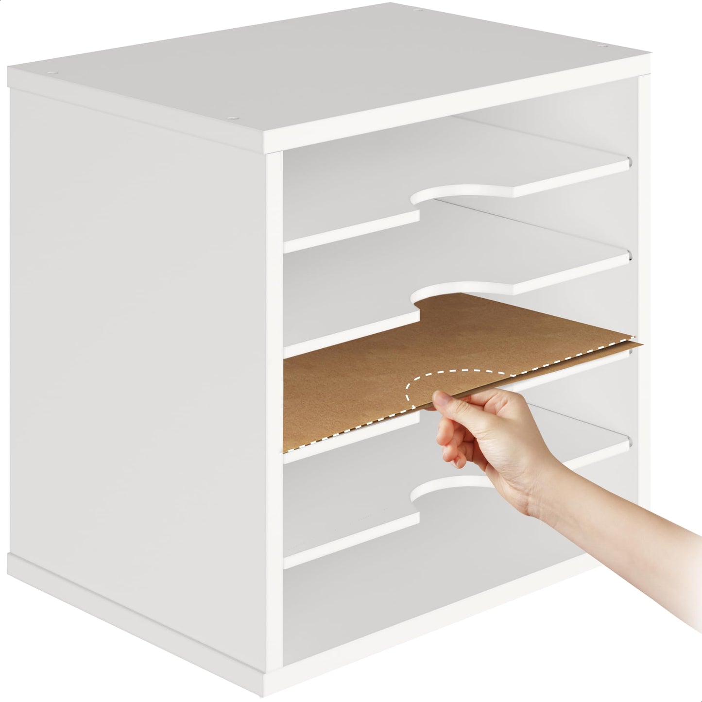 Ballucci File Organizer Paper Sorter, 5 Tier Adjustable Shelves Office Desk Organizer, 13 5/8" x 9