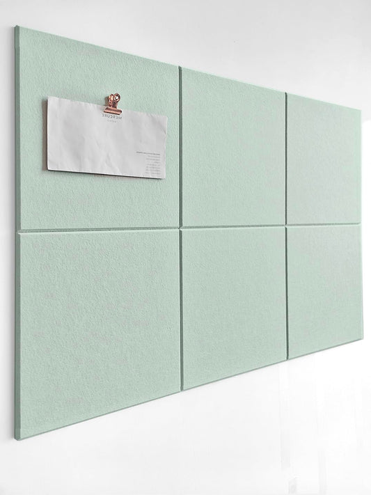 Cork Board 24 x36 Alternative - 6 Pack Felt Wall Tiles with Safe Removable Adhesive Tabs, Cork