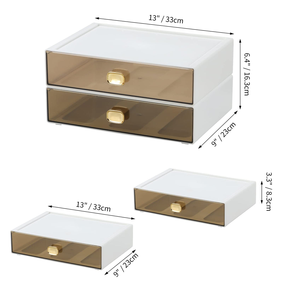 OSteed Desktop Storage Drawers, Plastic Countertop Printer Paper Organizer