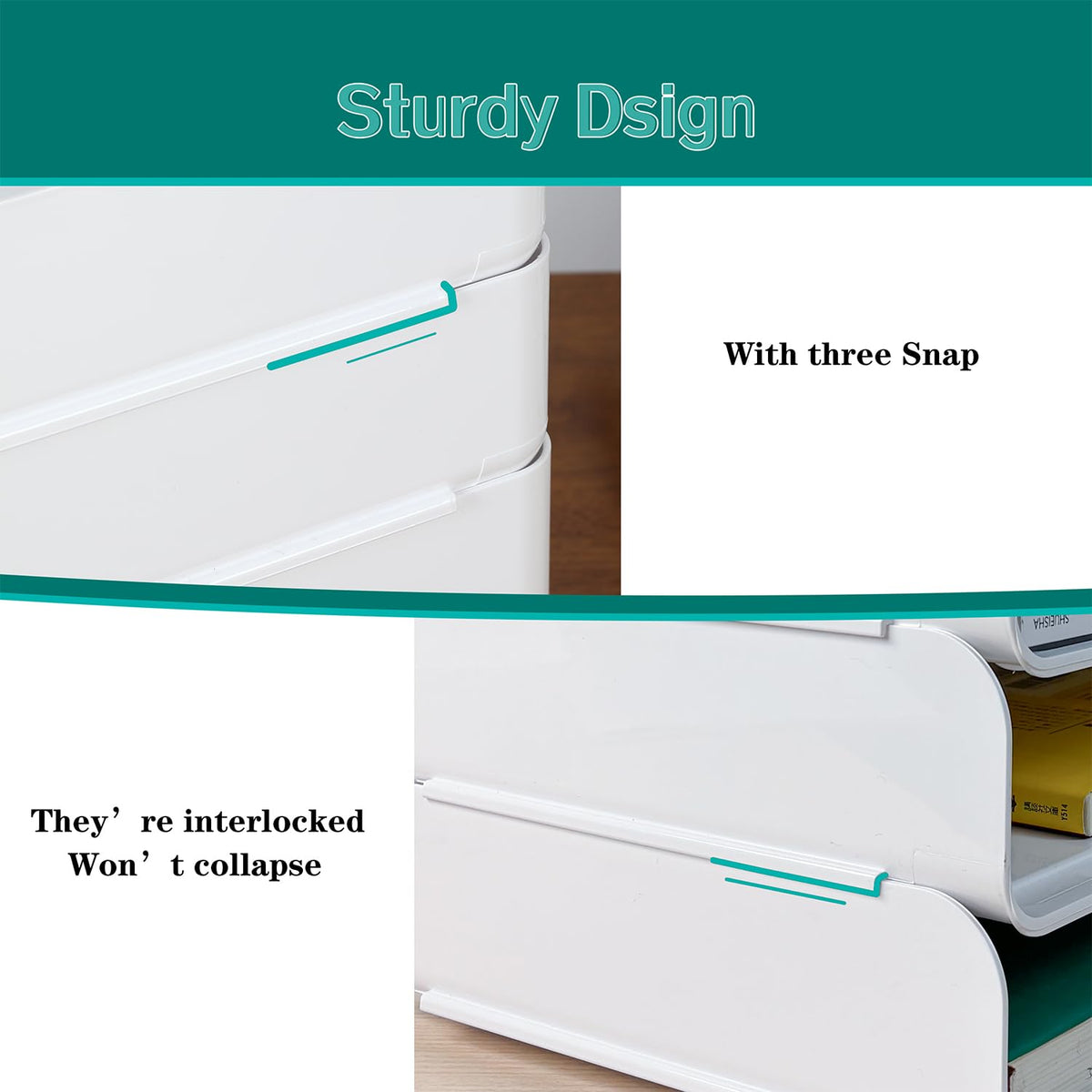 4 Tiers Stackable A4 Paper Trays, Office Desk File Holder, Tidy File Document Letter Book Paper
