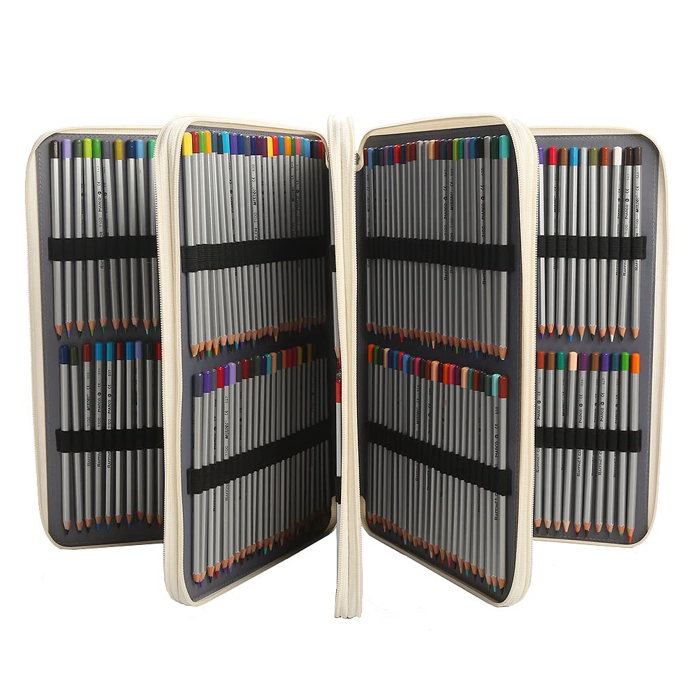 Lbxgap 384 Slots Pencil Case, 4-Layer Organizer with Shoulder Strap