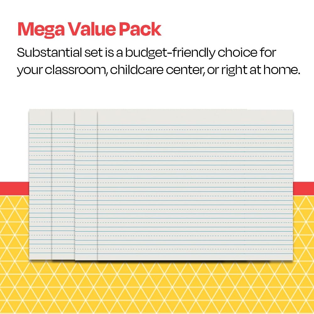 School Smart Skip-A-Line Ruled Writing Paper, 1/2 Inch Ruled Long Way, 11 x 8-1/2 Inches, Pack of