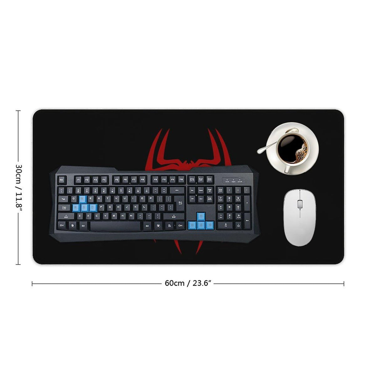 Keebik Gaming Mouse Pad, Spider Black Pattern Mouse Pad 11.8x23.6Inch Large Extended Computer Mouse