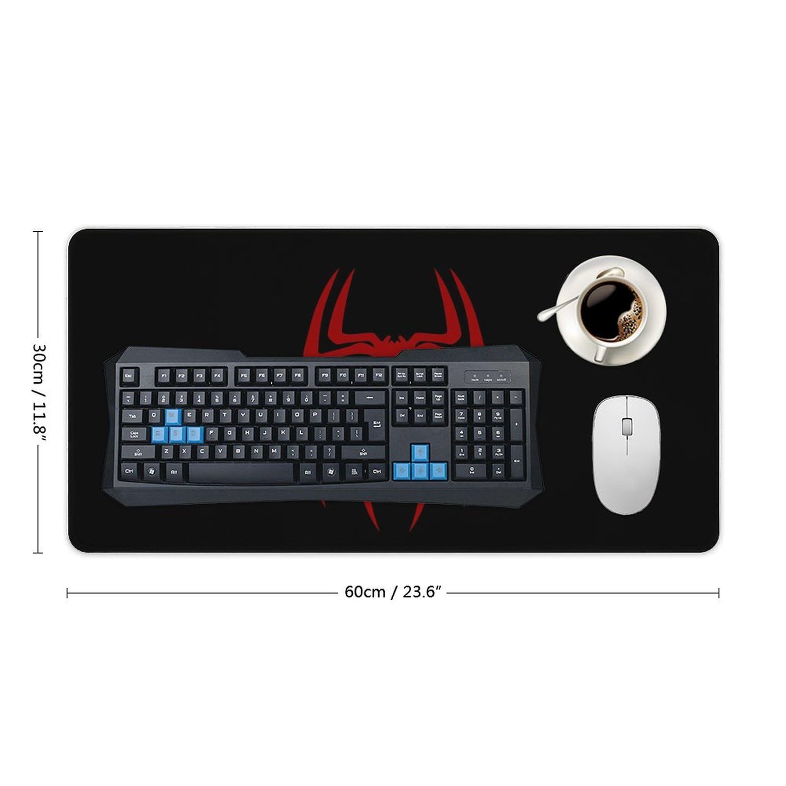 Keebik Gaming Mouse Pad, Spider Black Pattern Mouse Pad 11.8x23.6Inch Large Extended Computer Mouse