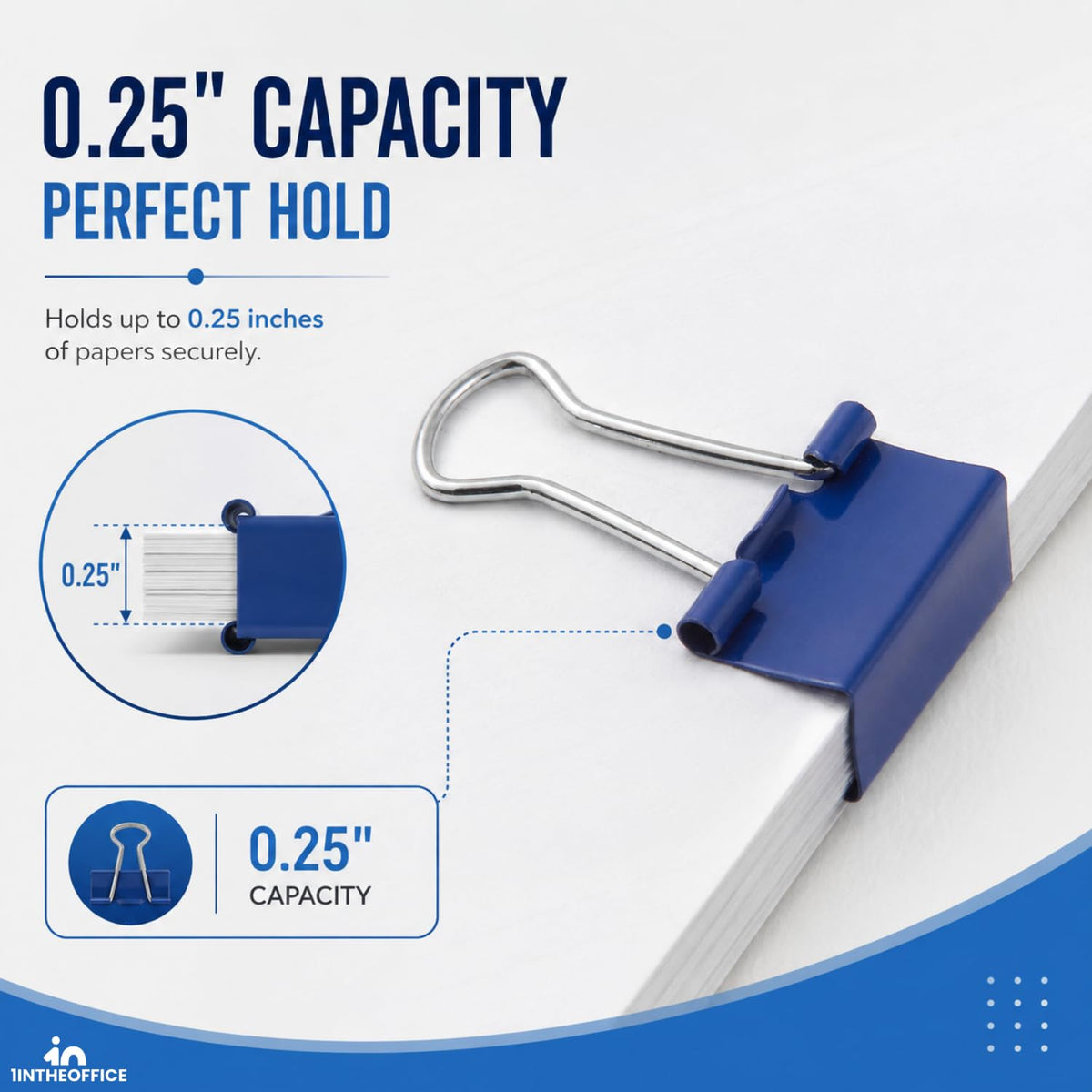 1InTheOffice Multicolored Binder Clips, Mini, 60ct