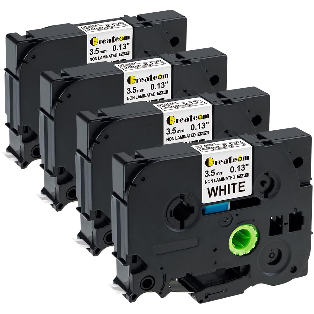 3.5mm Label Tape Replacement for Brother TZe-N201 TZeN201 Black on White