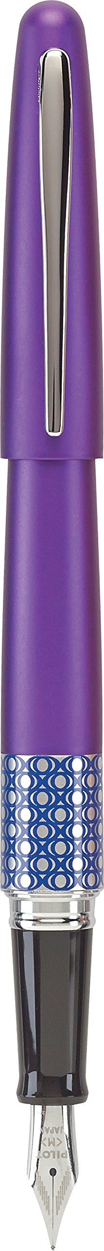 PILOT MR Retro Pop Collection Fountain Pen in Gift Box, Purple Barrel with Elipse Accent, Medium