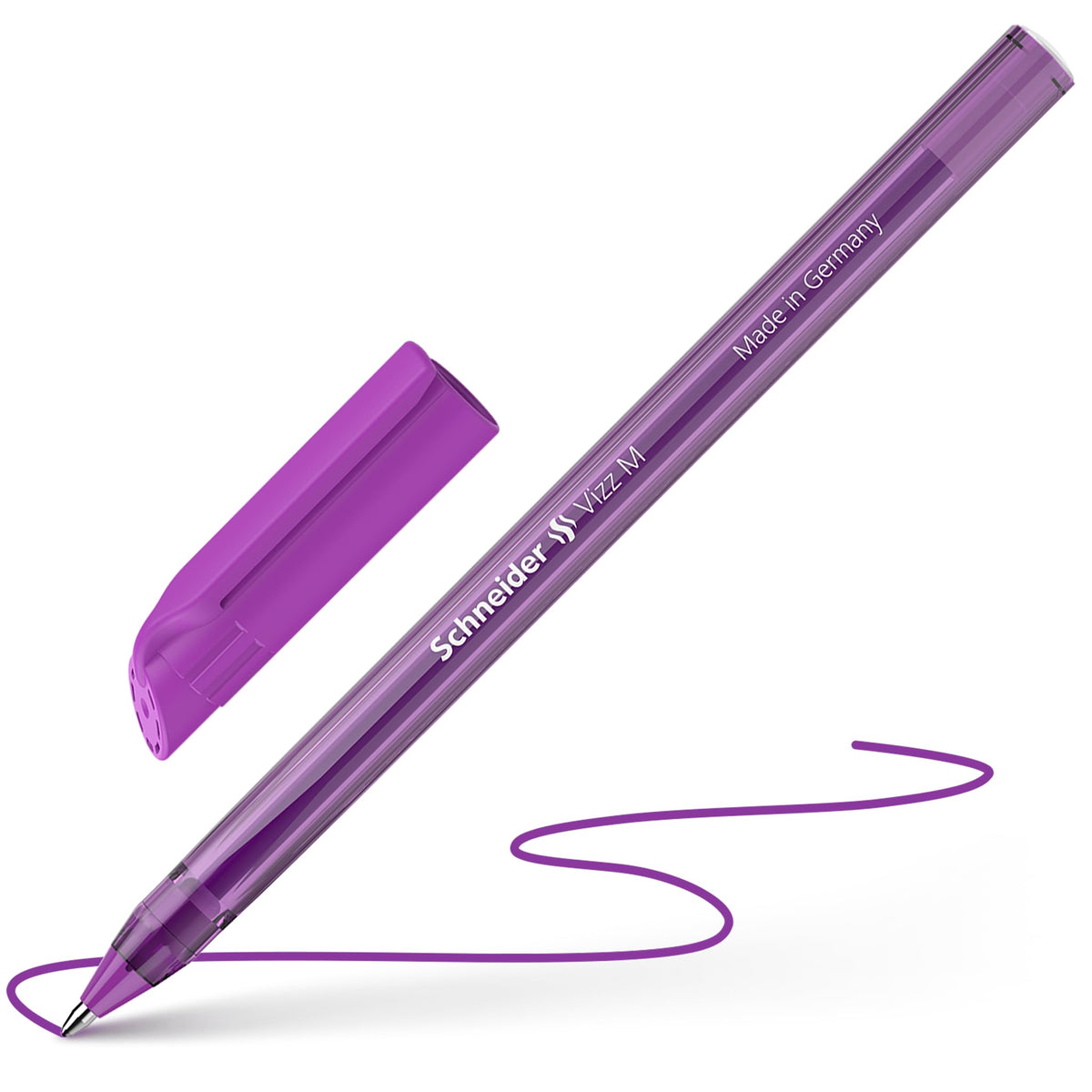 Schneider Vizz 102208 Ballpoint Pen for Easy and Quick Writing - Colour Ink Barrel - Medium Line