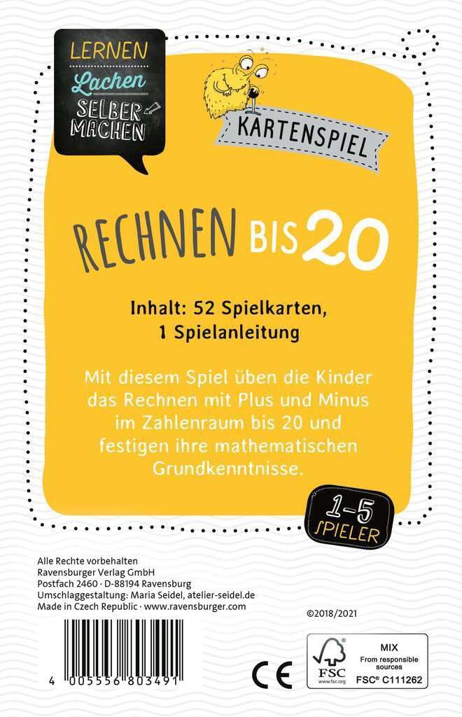 Ravensburger 80349 Learn to Make Your Own Lache: Calculate to 20, Children's Game for 1-5 Players