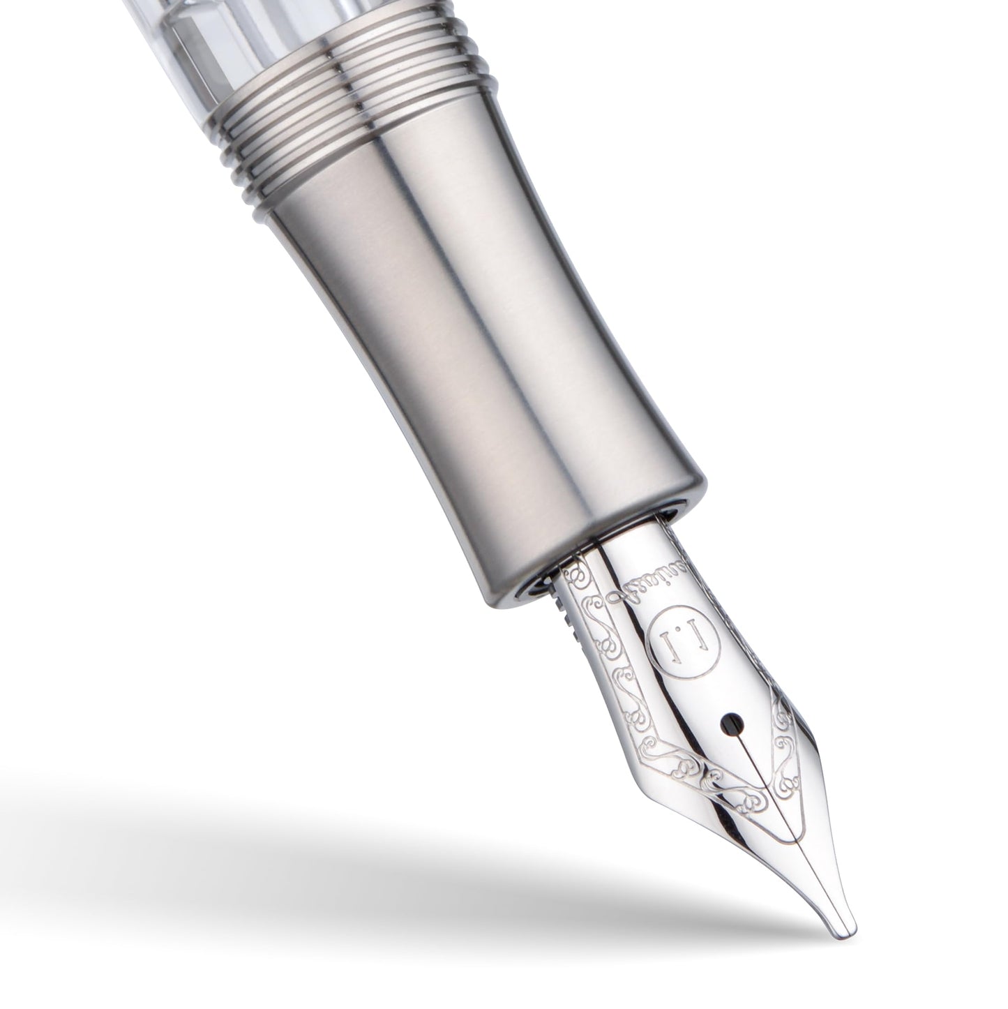 Asvine P36 Titanium Fountain Pen Piston Filling, Stub Nib 1.1mm Calligraphy Art Drawing Clear