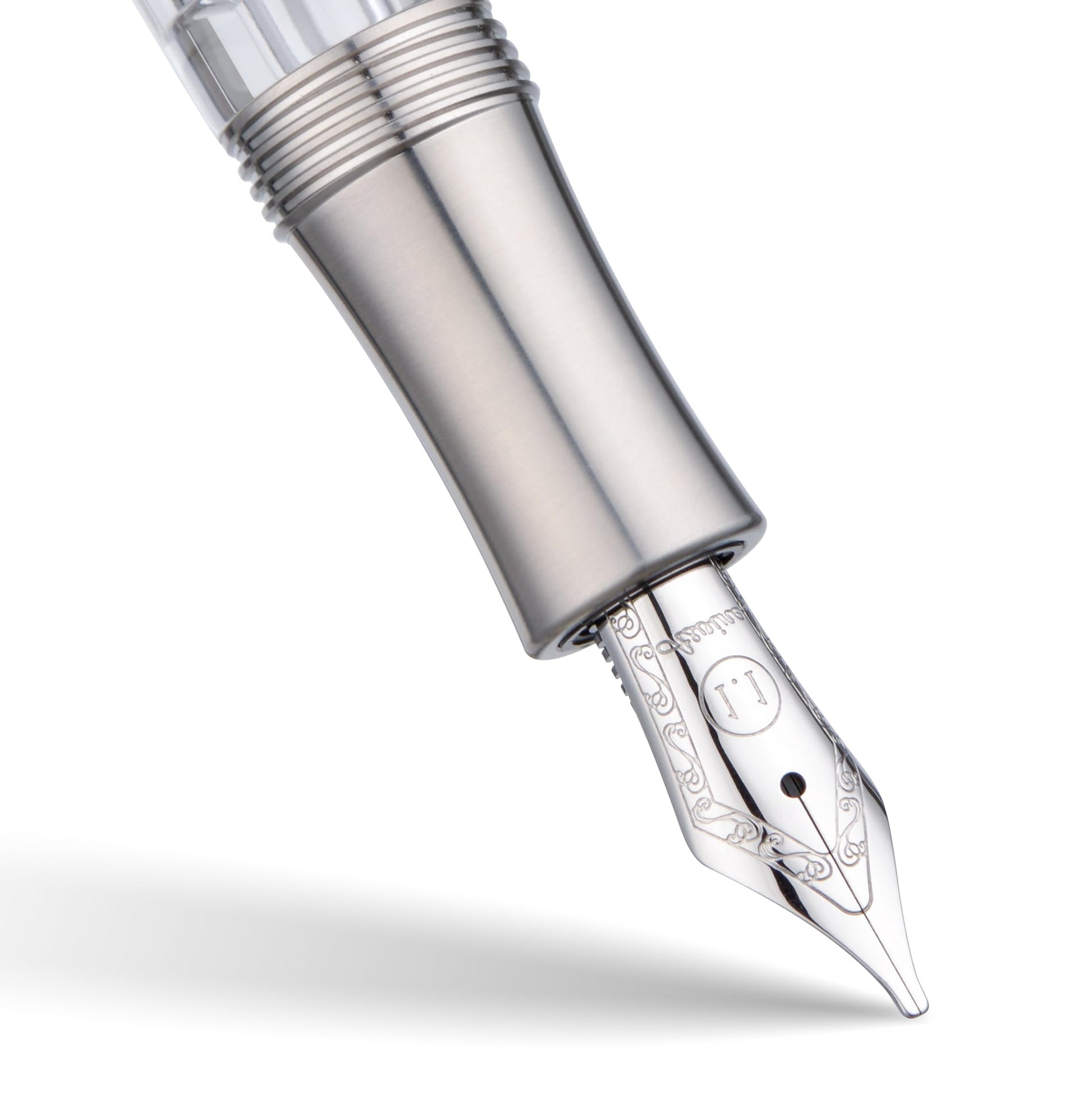 Asvine P36 Titanium Fountain Pen Piston Filling, Stub Nib 1.1mm Calligraphy Art Drawing Clear