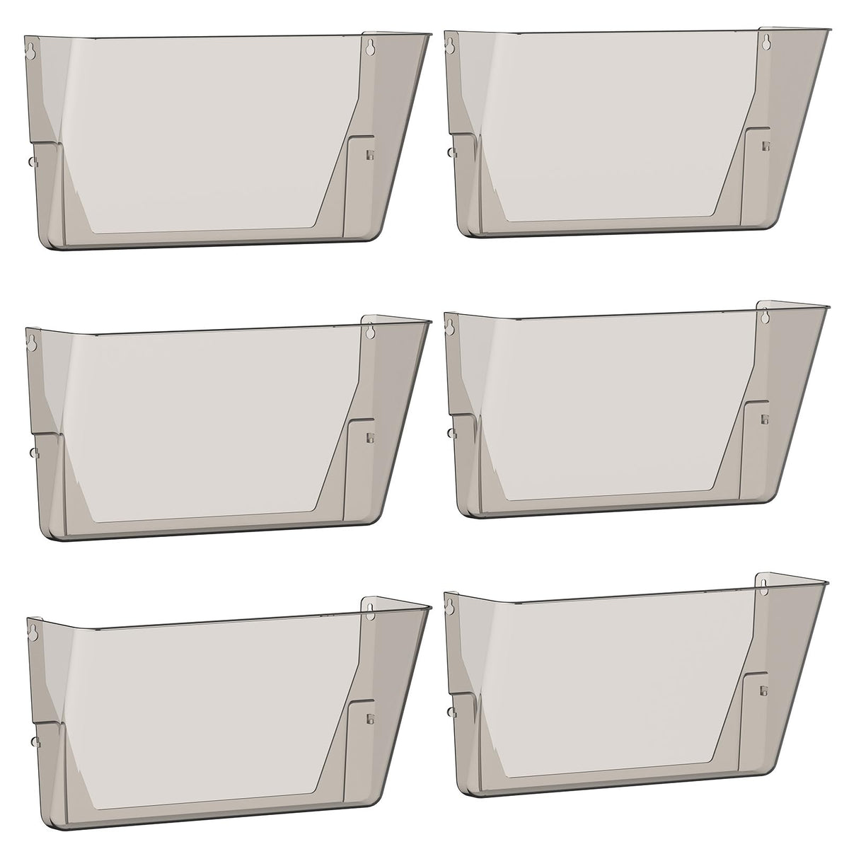 Gawerk Clear Acrylic Single Pocket, Plastic Hanging Wall Mount File Holder for Office Home (Gray, 6
