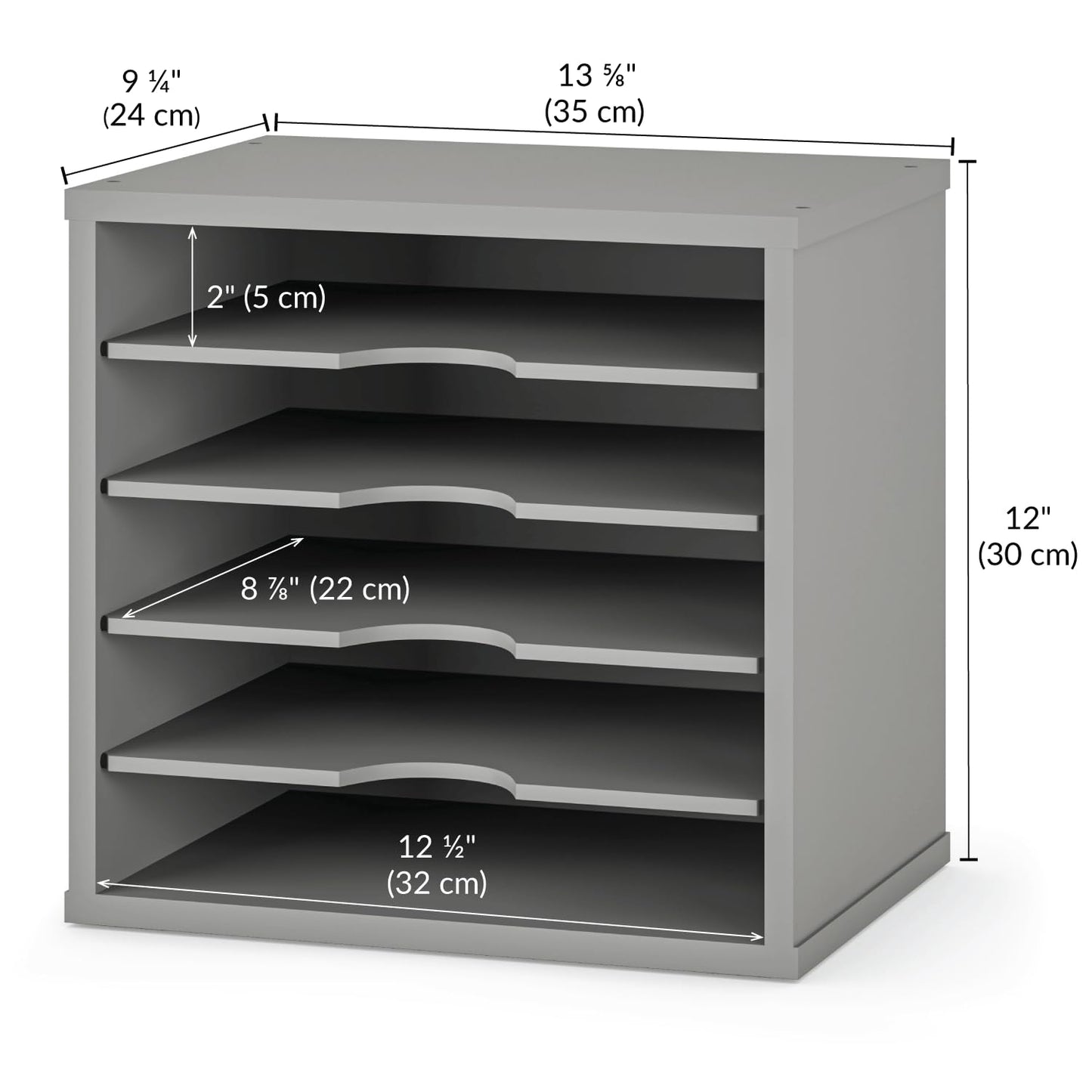 Ballucci 5-Tier File Organizer for Desk, Wooden Mail Sorter, Office Desk Organization, Paper