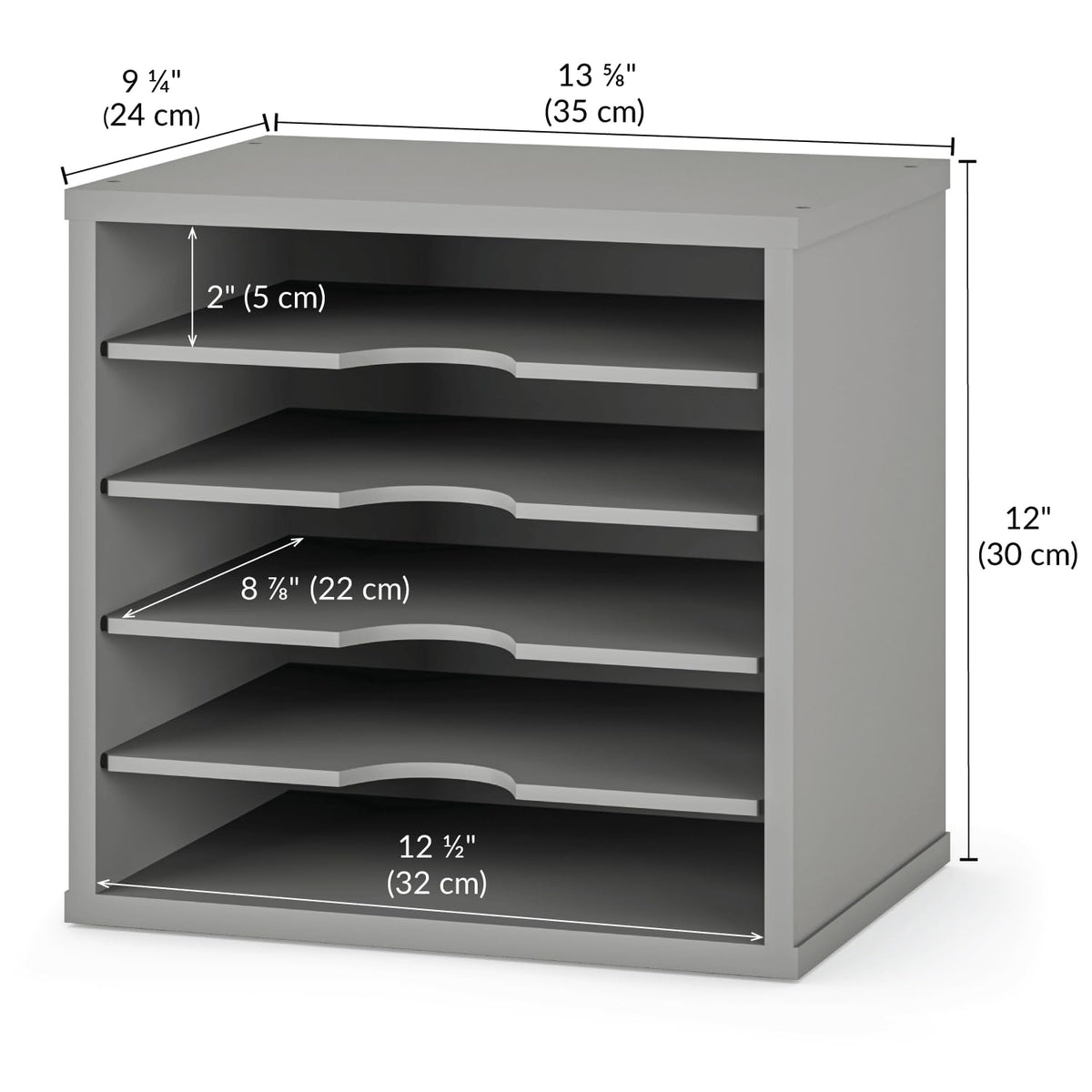 Ballucci 5-Tier File Organizer for Desk, Wooden Mail Sorter, Office Desk Organization, Paper