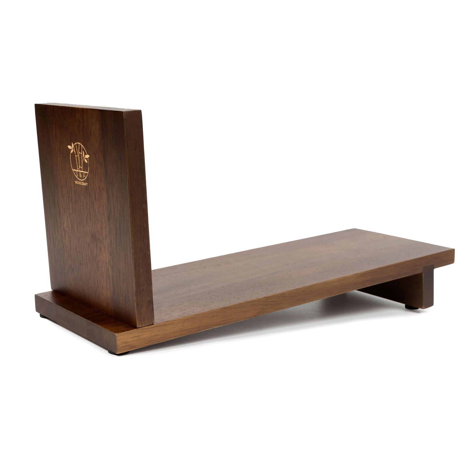 S&A WOODCRAFT Desktop Wood Bookshelf Wooden Bookend, Acacia Desk Organizer Shelf and Display Rack