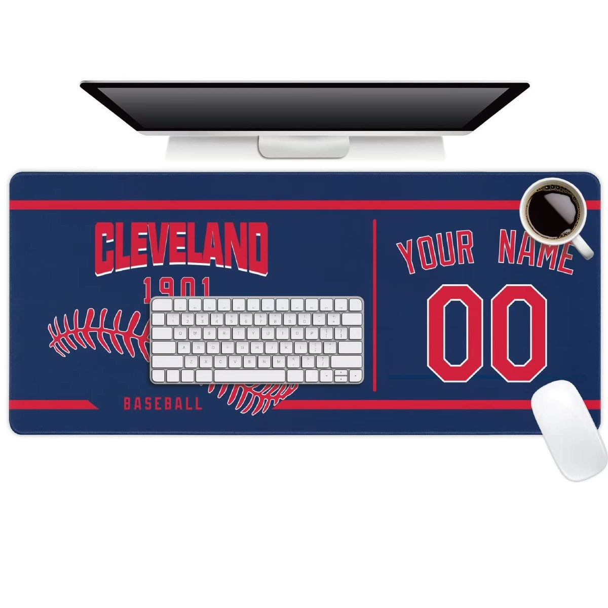 Cleveland Mouse Pad Custom Any Name and Number Personalized Desk Pad for Men Women Youth Gifts