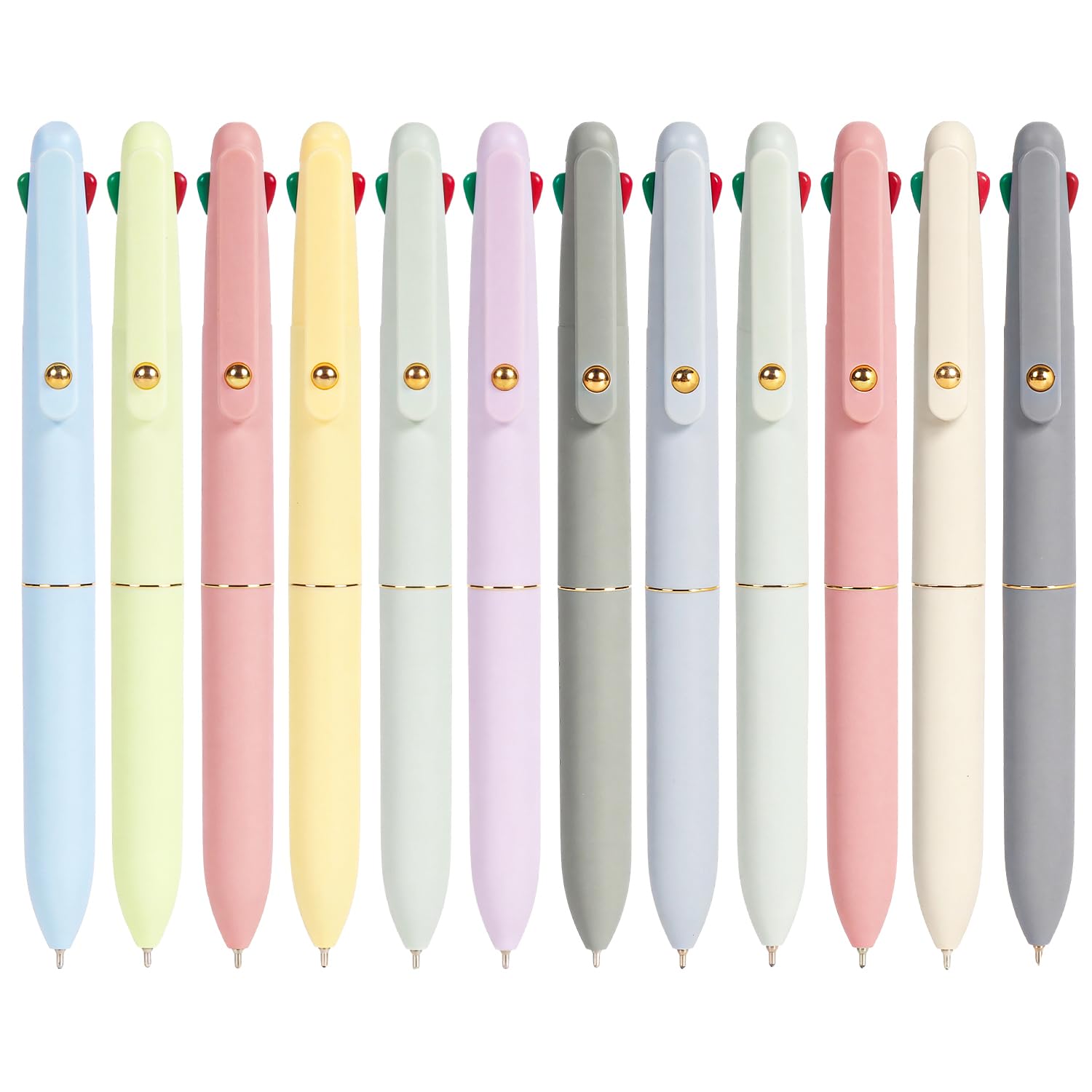 Ddaowanx Multicolor Pens Ballpoint,12 Pcs 4-in-1 Multicolored Pen 0.5mm