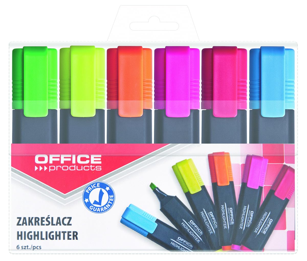 Highlighter OFFICE PRODUCTS, 1-5mm (line), 6pcs, assorted colours