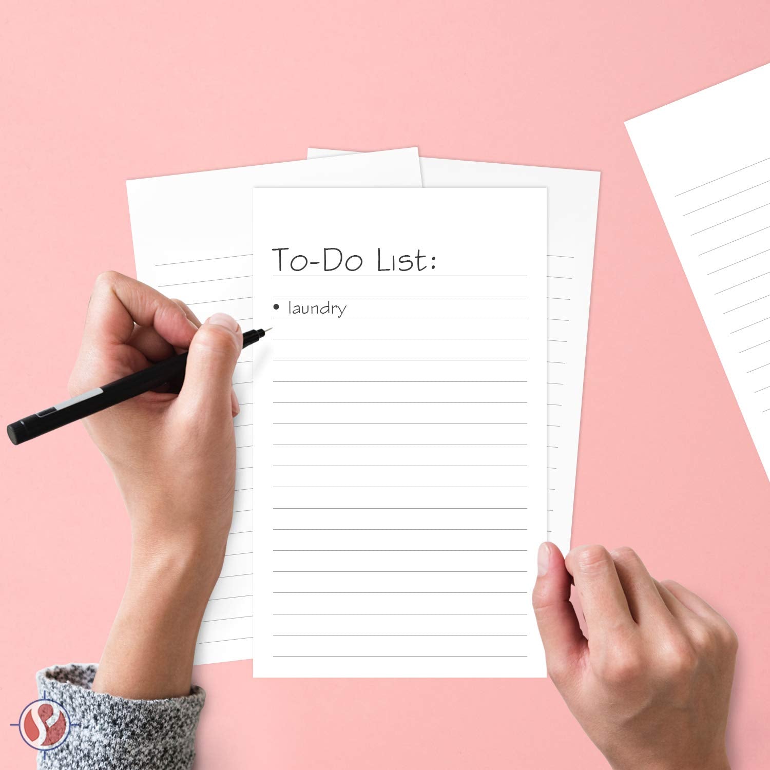 Thick White Note Cards for notes or thoughts, Printed black ruled lines Both sides - Vertical Ruled