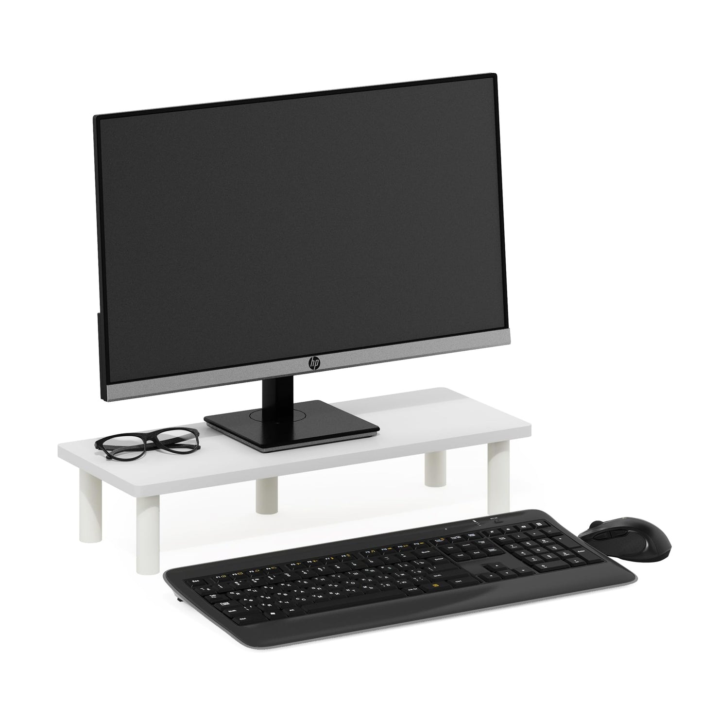 Furinno TURN-N-TUBE Monitor Stand Riser, 23.6" Wide Rectangle Monitor Riser, Laptop Stand for Desk