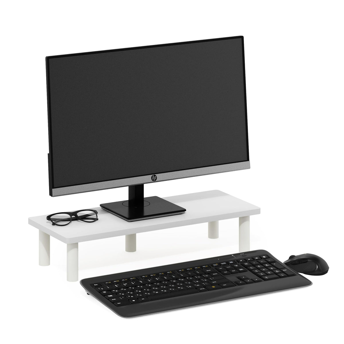 Furinno TURN-N-TUBE Monitor Stand Riser, 23.6" Wide Rectangle Monitor Riser, Laptop Stand for Desk