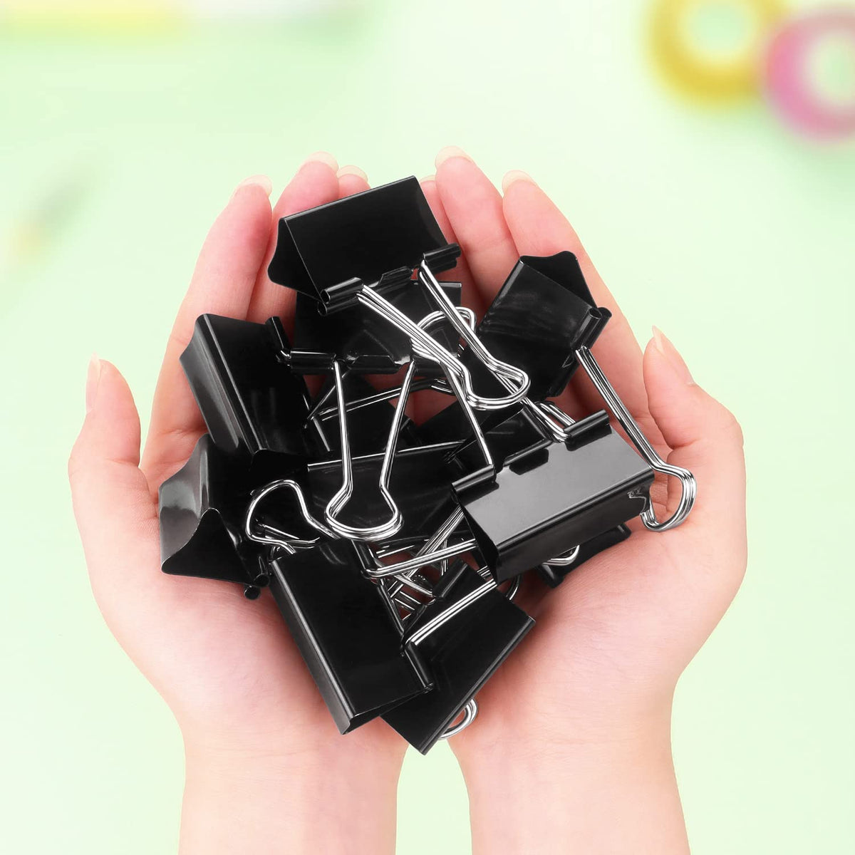 ZZTX 12 Pack Large Binder Clips 1.6 Inches Black