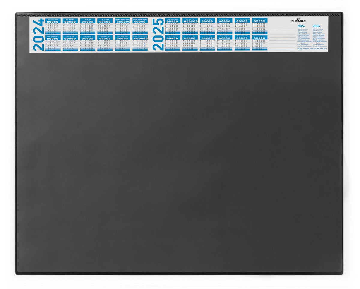 Durable Desk Pad with Calendar, 20-1/2 x 25-1/2 Inches, Black (720401)