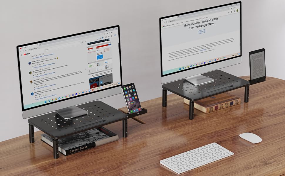 Zimilar 2 Pack Monitor Stand , 3 Height Adjustable Stand with Star Mesh