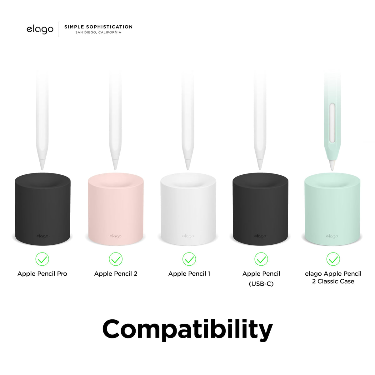 elago Pencil Stand for Apple Pencil Pro, 1st & 2nd Generation, USB-C