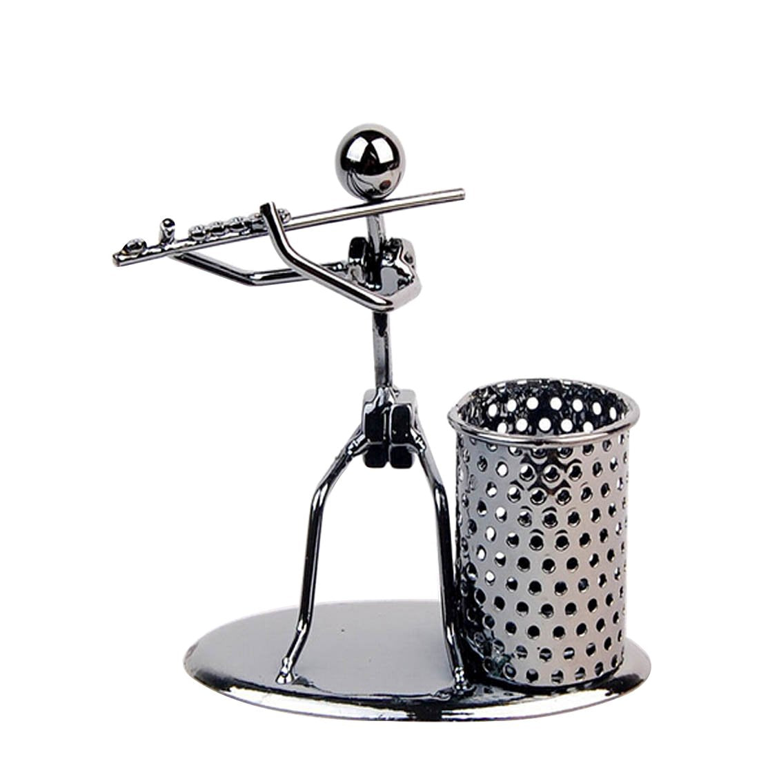 Metal Iron Pen Container Holder Pencil Cup Iron Art Music Figure~Home Office Desk Decor Gift