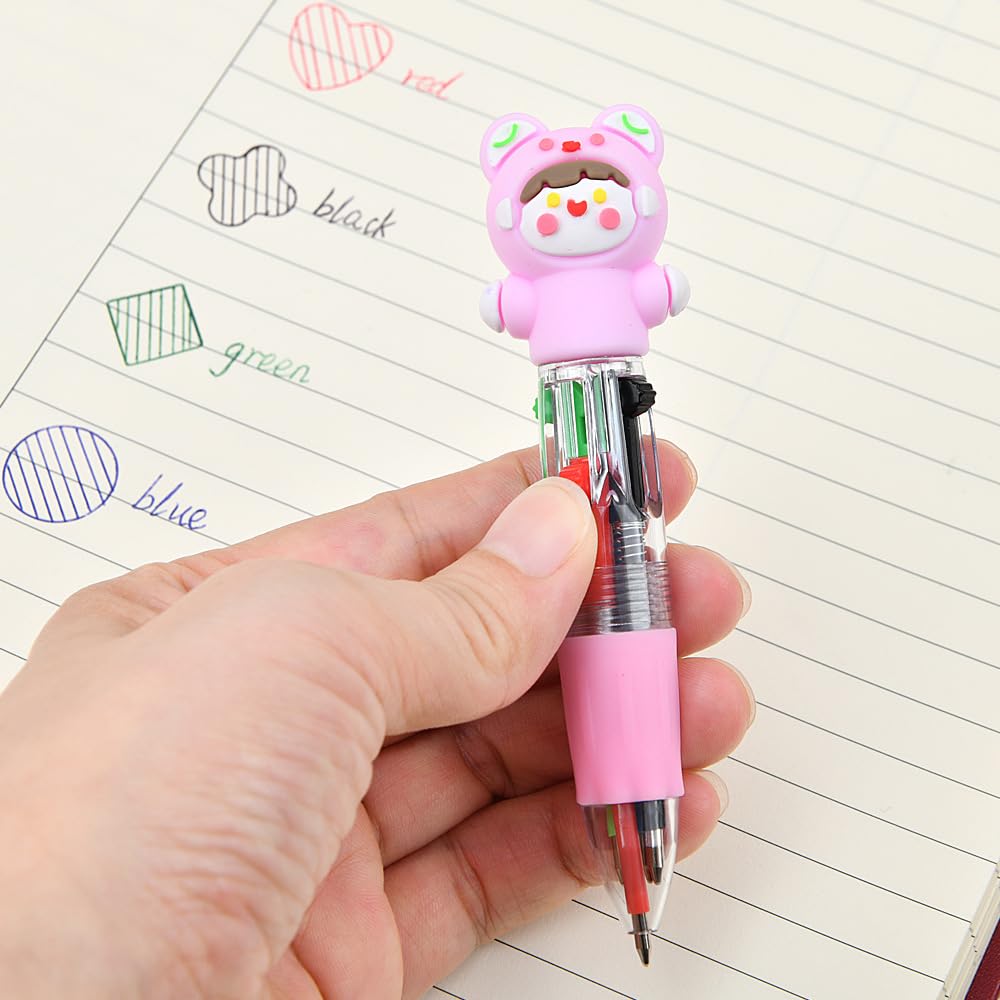 30 Pack Cute Multicolor Pens - Kawaii 4 in 1 Colors Ballpoint Pens for Office School,Classroom