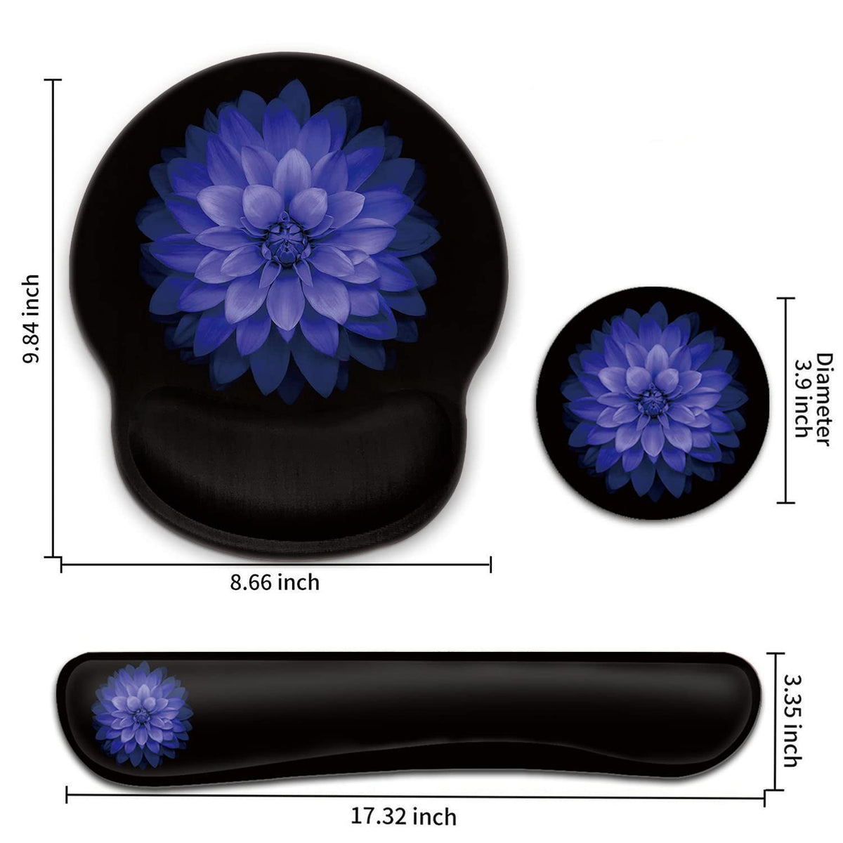 Keyboard Wrist Rest and Mouse Pad with Wrist Support, Ergonomic Gel Mouse Pad Coaster, Comfortable