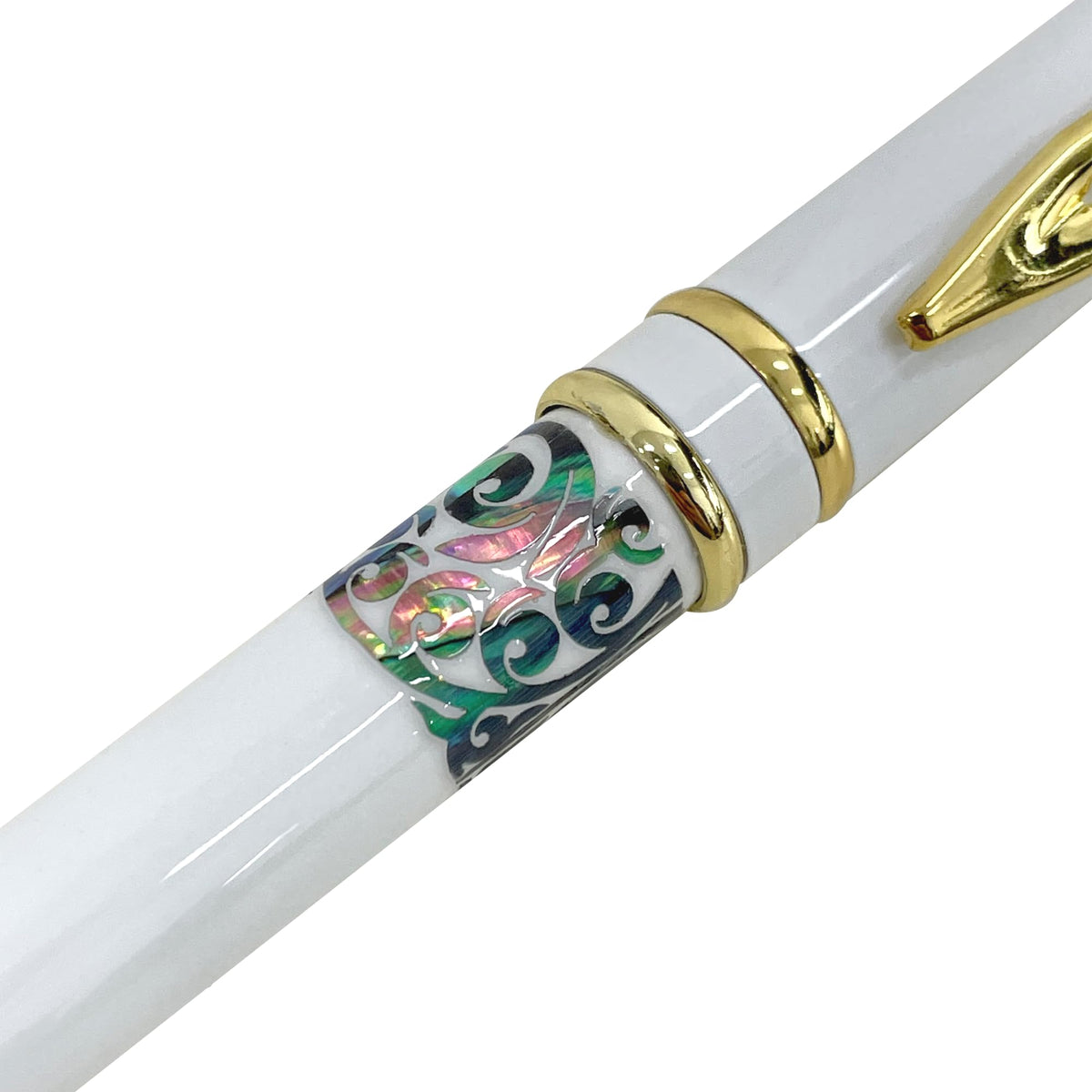 Nacreh Inlay Mother of Pearl Design Handmade Ballpoint Pen Retractable Executive Gift Deluxe