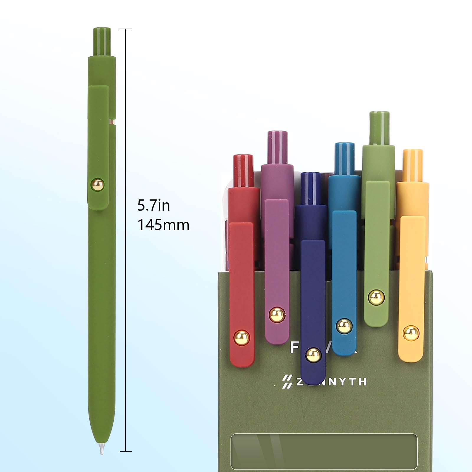 FIOVER 12Pcs Gel Pens, 0.7mm Medium Point Smooth Writing Pen for Journaling