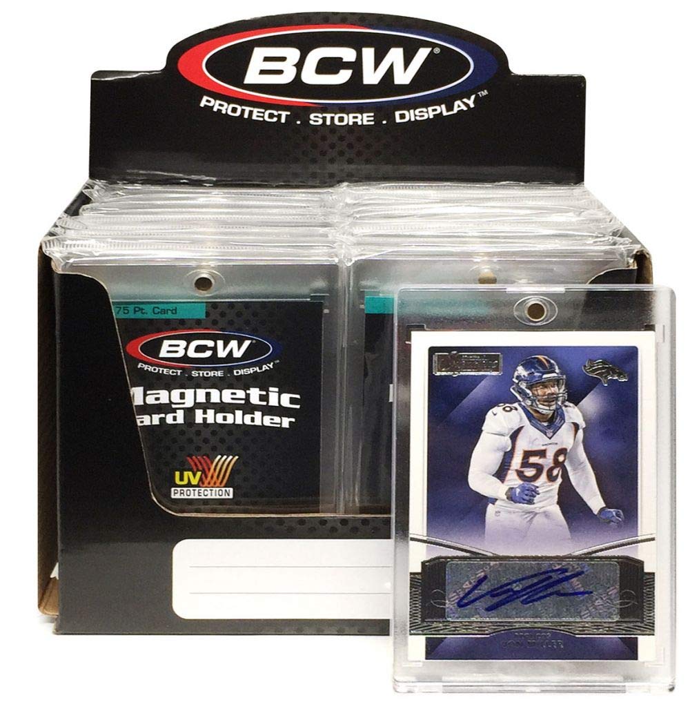 BCW Magnetic Card Holder - 75 PT Thickness - 18ct | Protective Display Card Case with Secure Gold