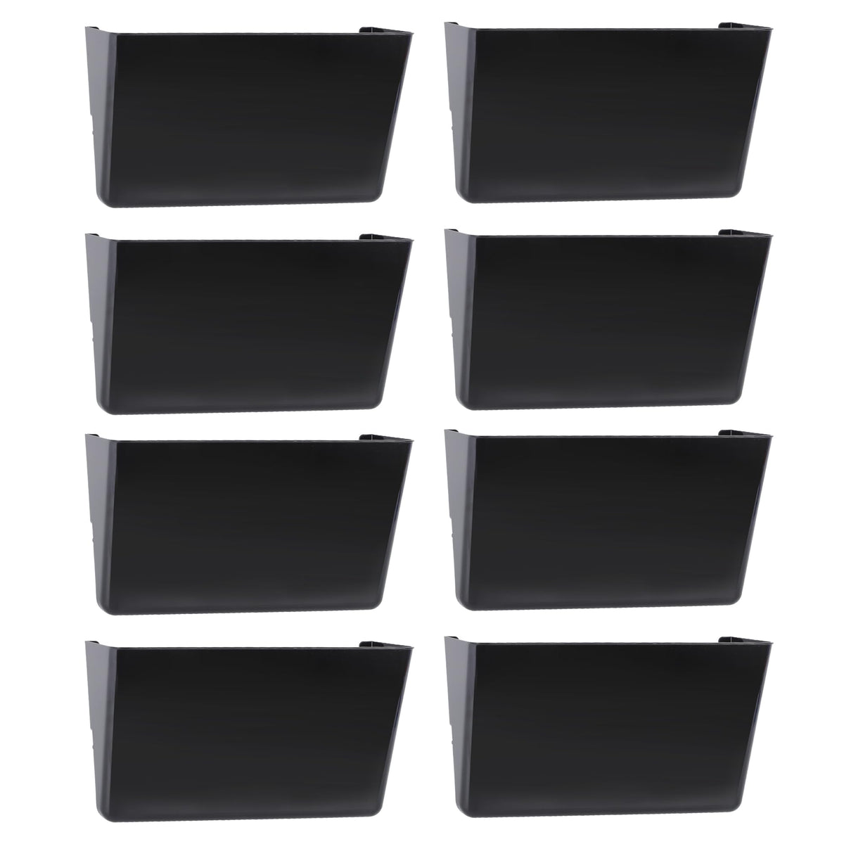 EASEPRES 8 Pack Black Plastic Single Pocket Hanging File Organizer, Wall Mount Paper Mails