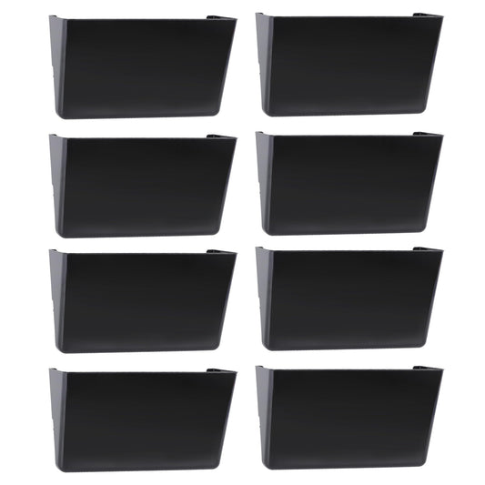 EASEPRES 8 Pack Black Plastic Single Pocket Hanging File Organizer, Wall Mount Paper Mails