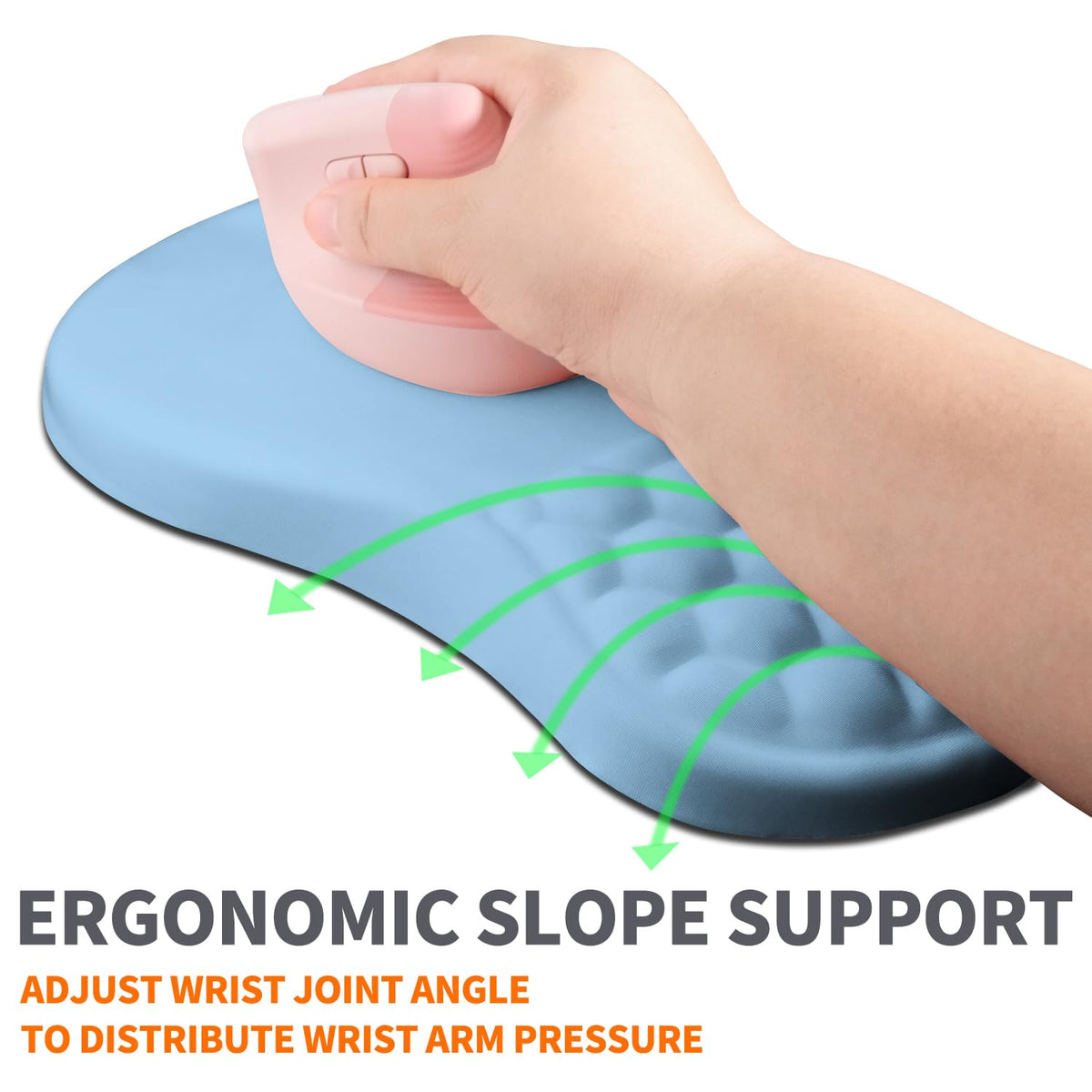 Armanza Ergonomic Joint Wrist Support Mouse Pad with Memory Foam Cushion Massage Bump, Carpal