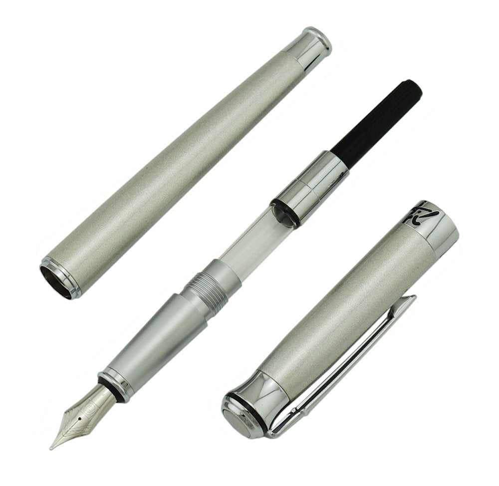 Picasso Fountain Pen 903 Series Silver Platinum Color Fine Nib Sweden Flower King with Calligraphy